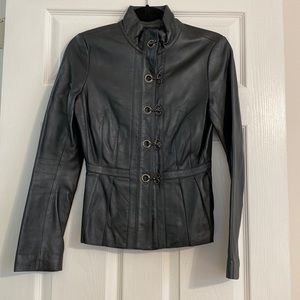 Black Leather XS fitted jacket